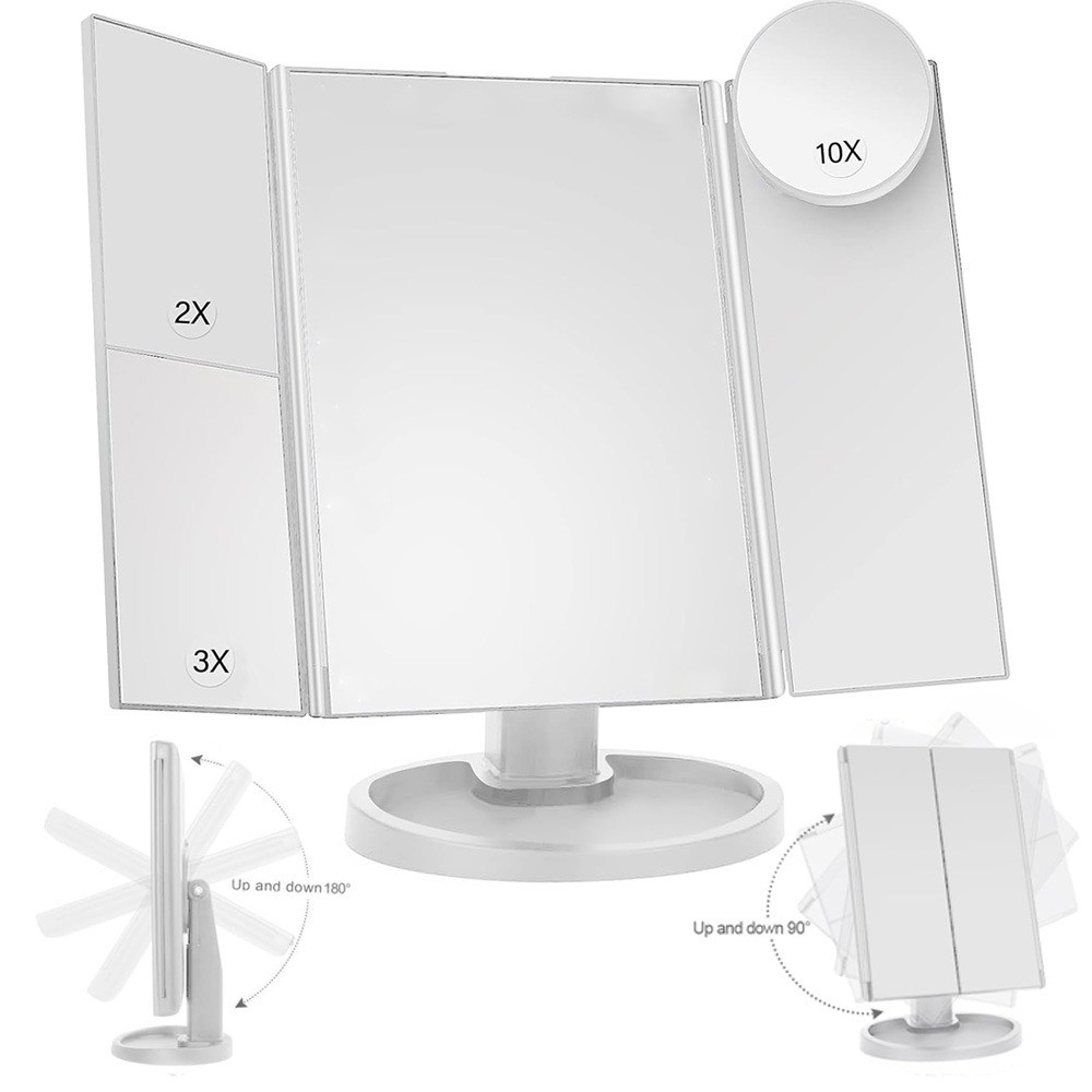 Vanity Mirror With 2x/3x/10x Magnification & 180° Adjustable Angle - Portable Mirror Suitable For Travel,,, Compact Cosmetic Mirror For,, -the- Beauty Routine