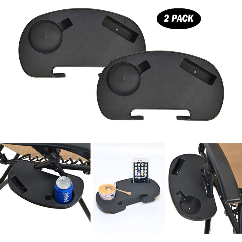 TEMU 2pcs Universal Casual Chair Cup Holder Tray, Durable Additions For Recliner, Swing Chair, Rattan Chair, Foldable Lounger Side Table. Heavyweight