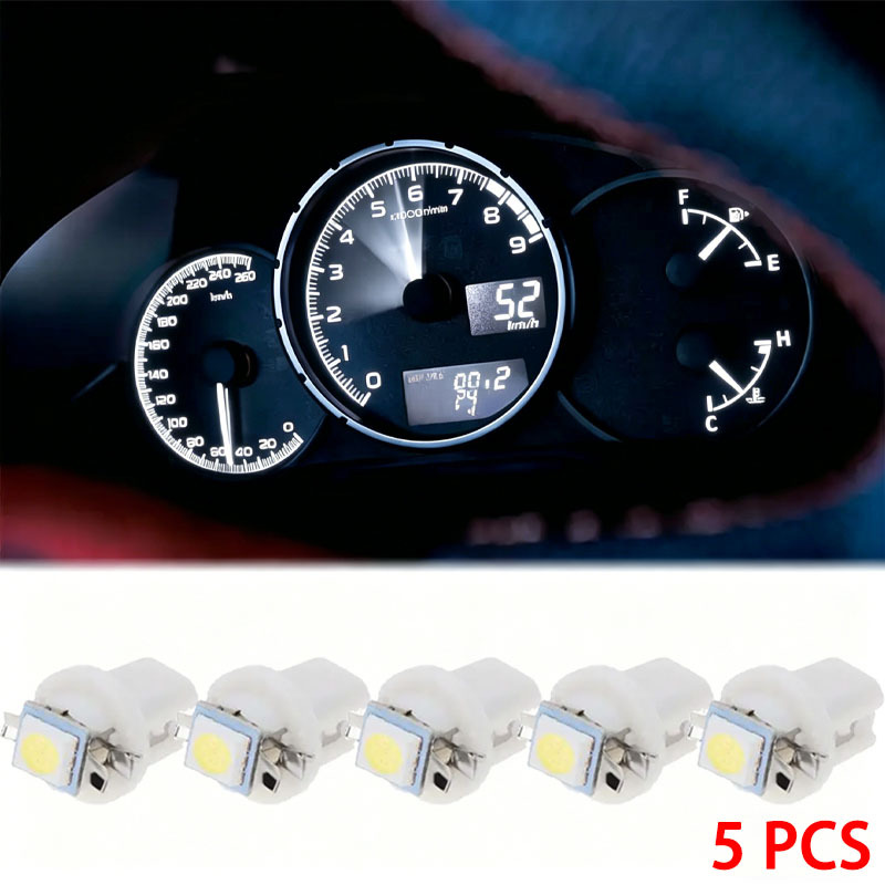 TEMU 5pcs T5 Dashboard Speedometer Light, Car Interior Light, Ambient Lightâuniversal Fit For Multiple Vehicle Types