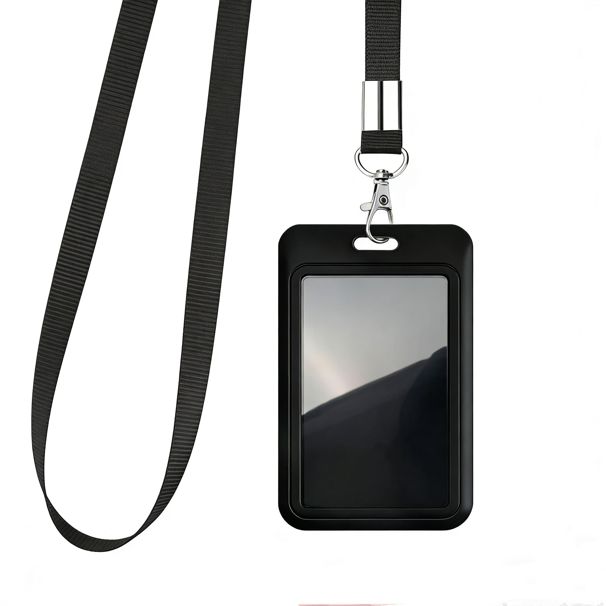 Vertical Hard Black Id Card Holder, Suitable For Office, School, Id Card, Credit Card, , License, Employee Id. Suitable For Women Mini Wallet, Clutch, Card Holder