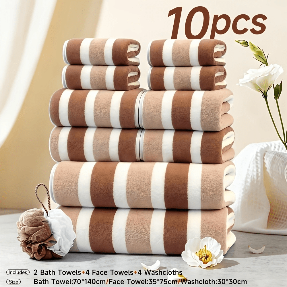 TEMU 11pcs/3pcs Towel Set, Microfiber Adult Bath Towels, Absorbent And Quick-drying, Includes 2/1 Bath Towels, 4/1 Hand Towels, 4/1 Washcloths, And 1