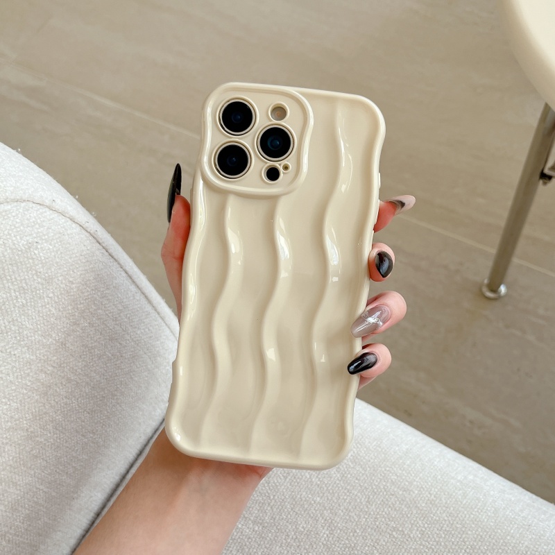 TEMU Phone Case: Fashionable Macaron Wave Striped Phone Case For Iphone 17 Pro 15 14 13 Anti-drop Case