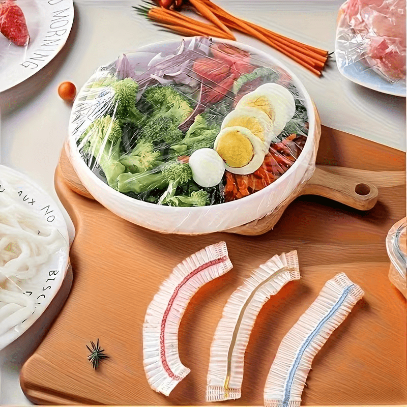 Image of 180pcs White And Covers - Disposable Abs Plastic Dome Lids For Fruits And Vegetables | Universal Kitchen Accessory For Rv/camping | No Batteries Required