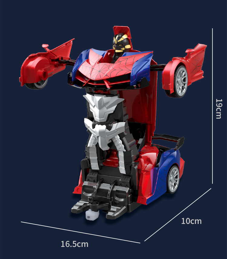 Transformer RC Car, One Key Transform 360° Rotation, 2.4Ghz RC Car 1:18 Ratio Transforming Robot, 2pcs Rechargeable Batteries, One Key Transform 360° Car Toys, For 3-12 Years Old Boys, Birthday Gift