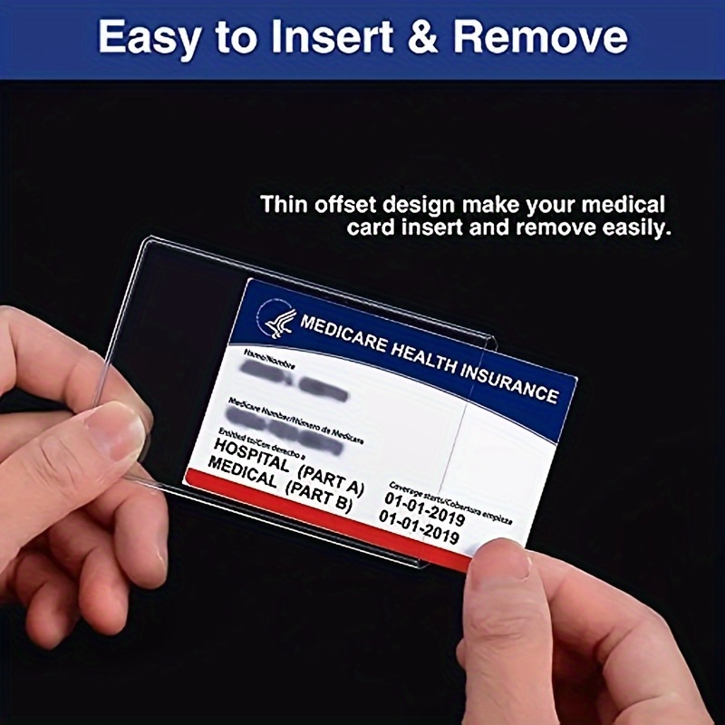 Medicare Card Protective Sleeve Proof ID Medicare & Social Security Card  Holder Sleeves (2-Pack)  Clear Soft Plastic Protectors