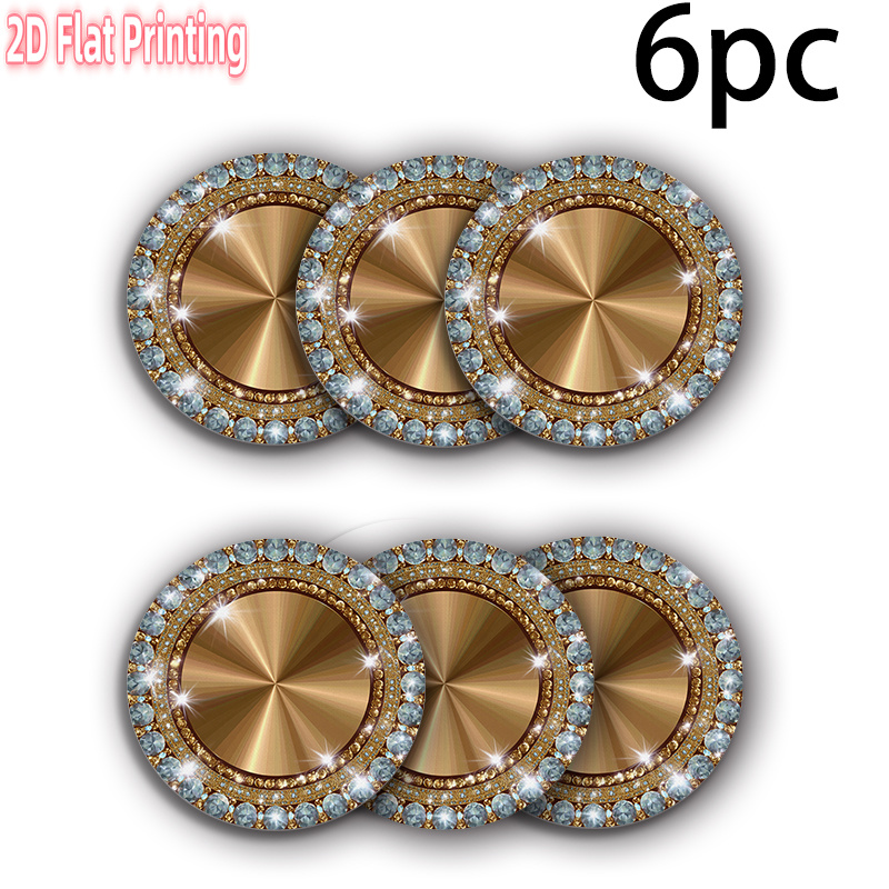 TEMU 2d Flat-6pcs-round Placemat-retro Ornate Circle Golden-flat Printing Polyester Fiber-15x15 Inches, Versatile And Suitable For Family Dinners,
