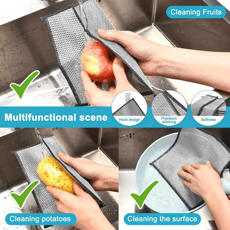 30 pack microfiber metal cleaning cloths non scratch soft dish towels for non stick pans multipurpose for kitchen bathroom living room bedroom easy rinse   cleaning supplies tools details 7