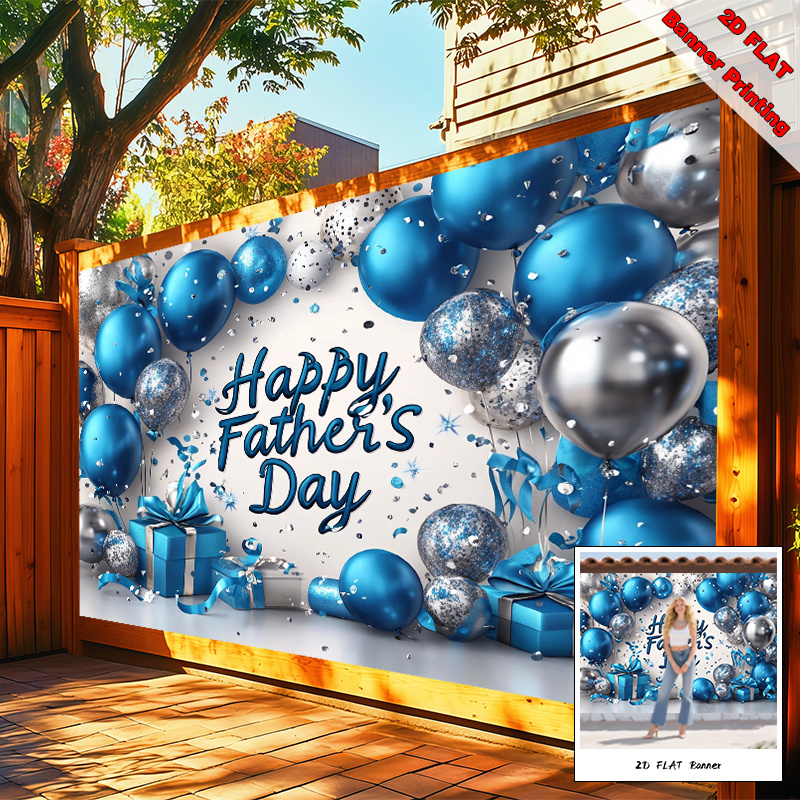 TEMU 2d Flat, 2d Flat - 2d Flat, 2d Flat - 2d Flat, Happy Father's Day Backdrop Banner Polyester Home Decoration Background Banner, Suitable For