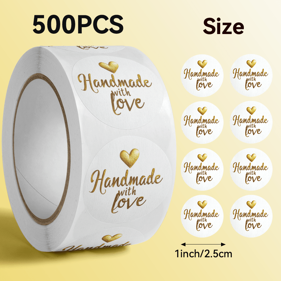 500pcs Golden "" Stickers, Handmade Stickers
