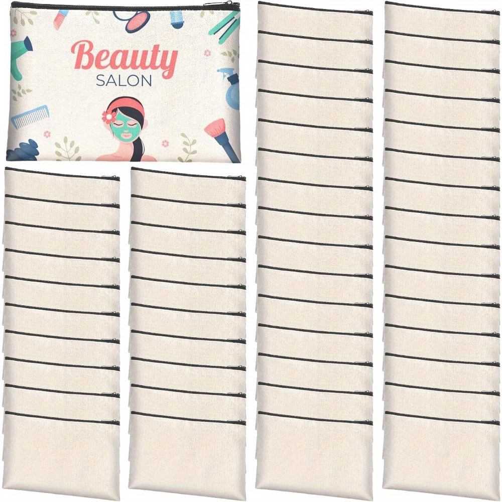 50pcs sublimation blank canvas makeup bags amadaily bulk Temu