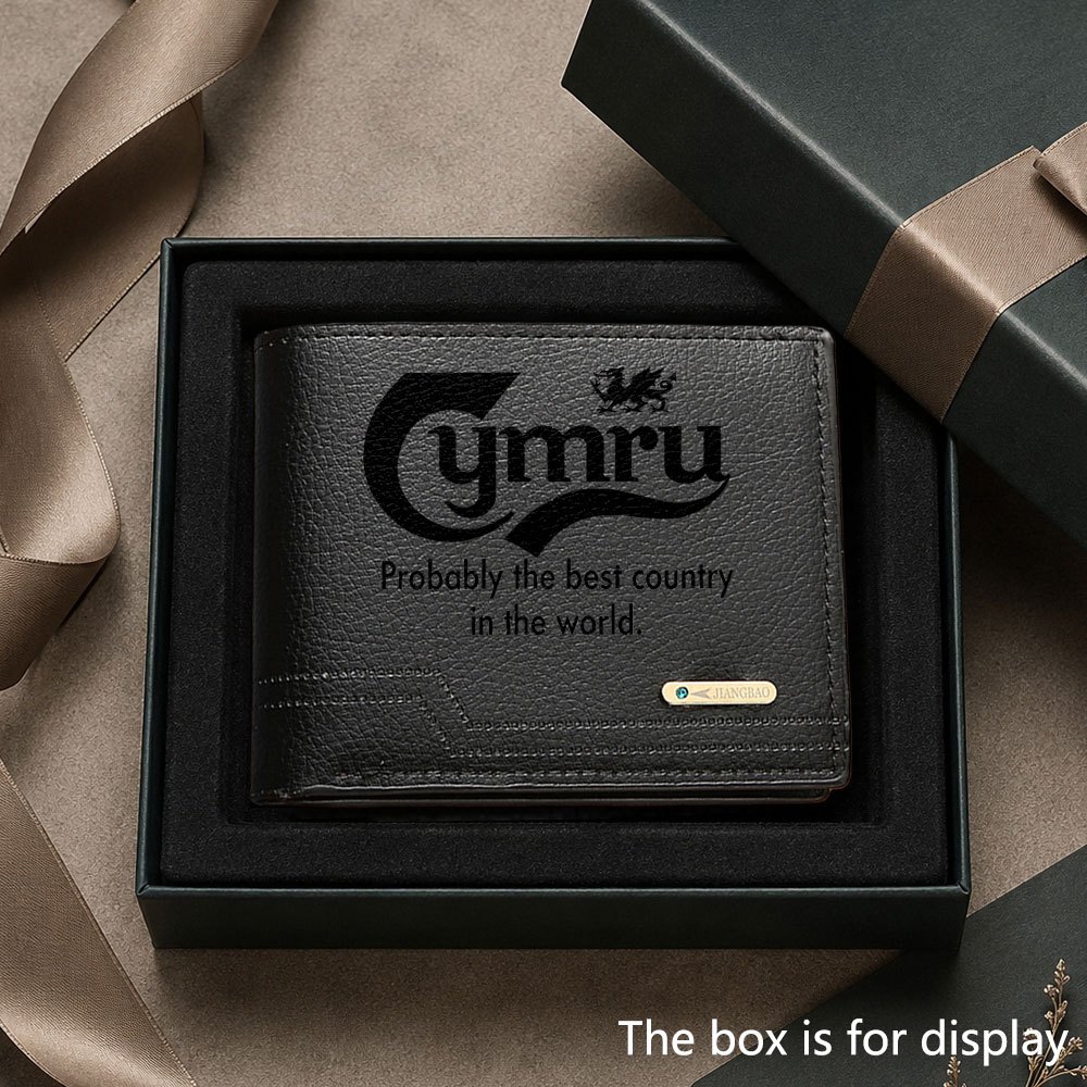 TEMU Men's Luxury Welsh Cymru Men's Wallet, Portable Easy Design, Design Unisex, Suitable For Daily Outing Cash And Card Storage, Fashionable