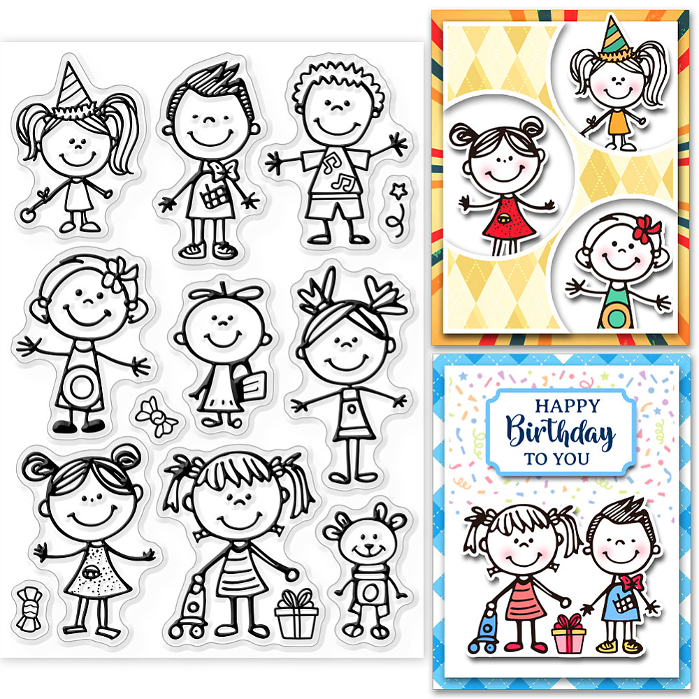 Image of 1sheet Pvc Plastic Clear Stamps For Scrapbooking Photo Album Cards Making Cartoon 160x110x3mm Craft Supplies Stickers Handmade Kit