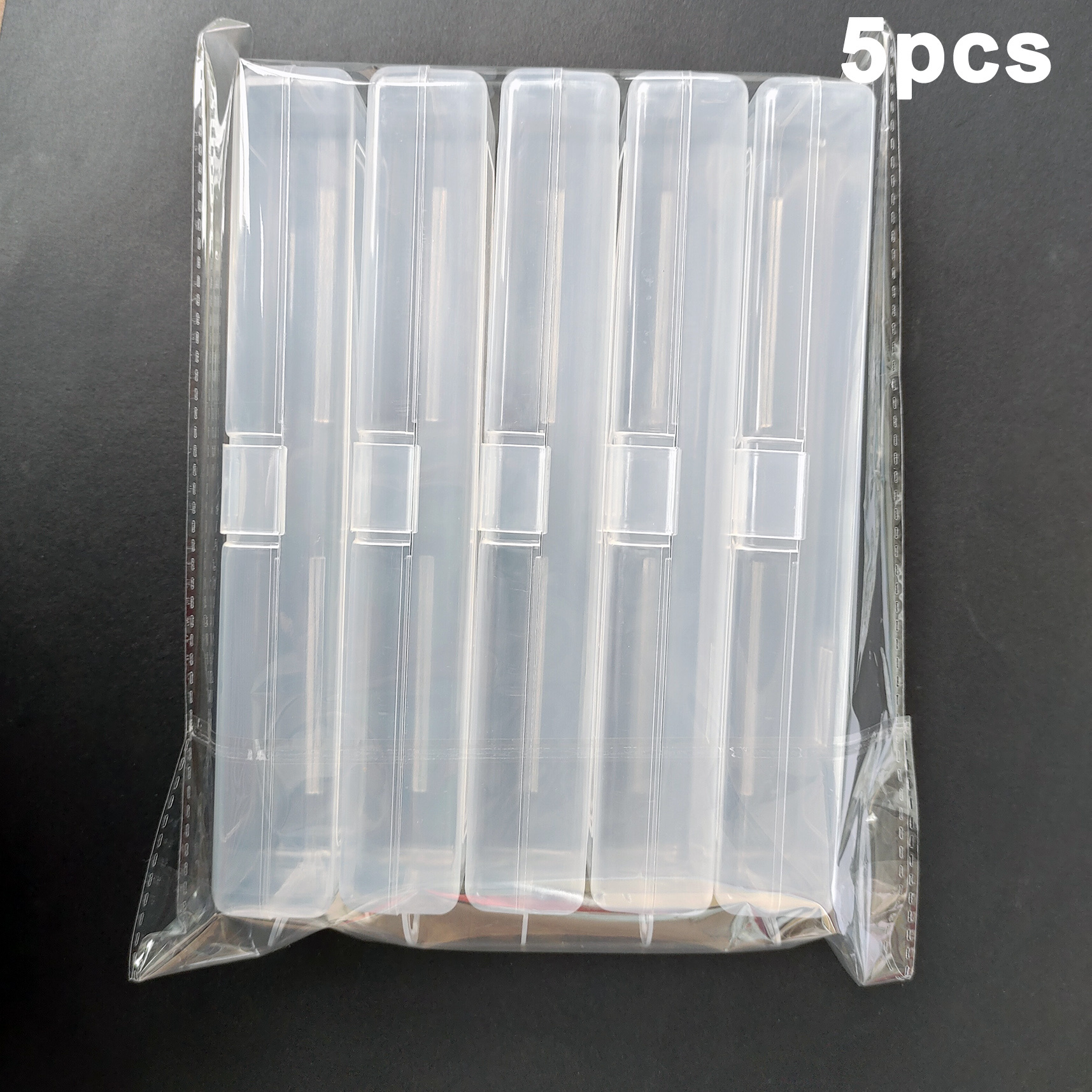 TEMU 5pcs Portable Clear Paint Brush Storage Box, Multifunctional Plastic Organizer, Design, Lightweight For Outdoor Sketching, Travel, School, And