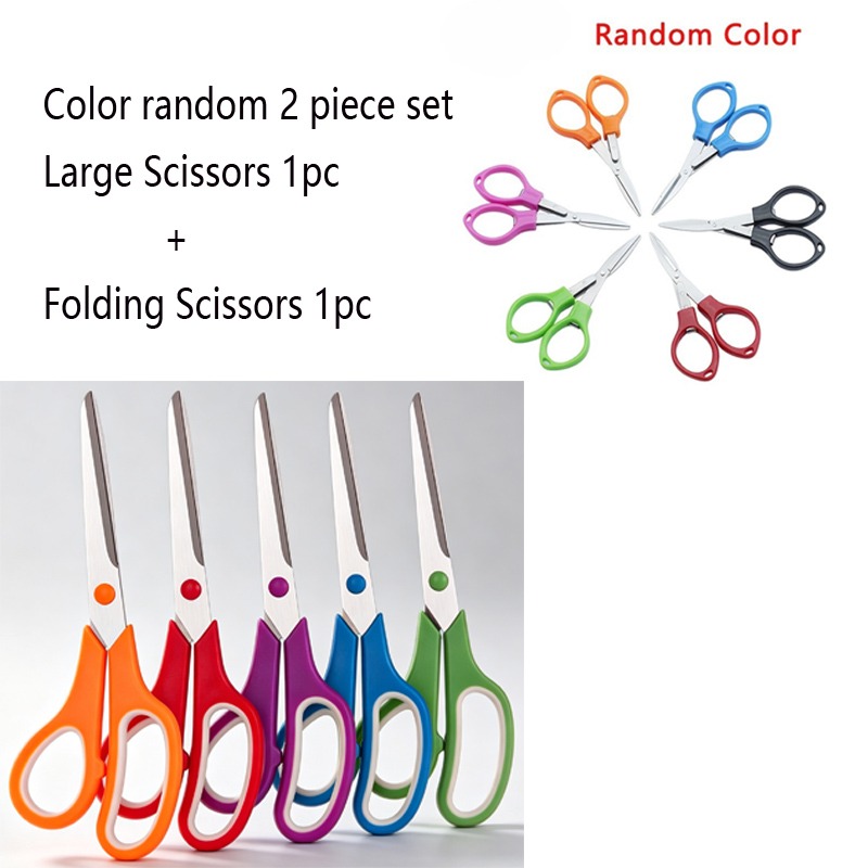 TEMU Ciseaux antiadhésifs en de couleur aléatoire avec poignée souple et lame en acier inoxydable - Lames robustes, poignée ergonomique pour