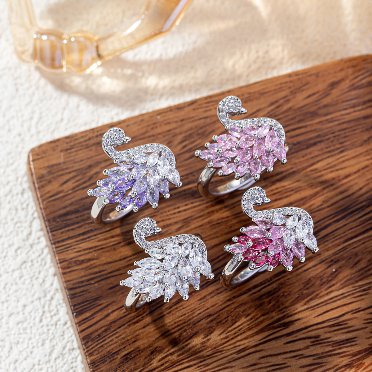 Women's Elegant Swan Ring, Plated Jewelry Gift