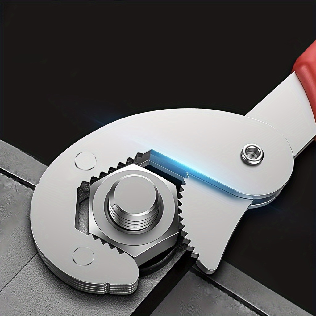 Llave de Tubo Versátil de Doble Extremo - Ajustable de 0.61cm a 3.2cm, Instalación Rápida con Cierre de Presión, Ideal para Reparaciones en Interiores y Exteriores, Acero al Carbono