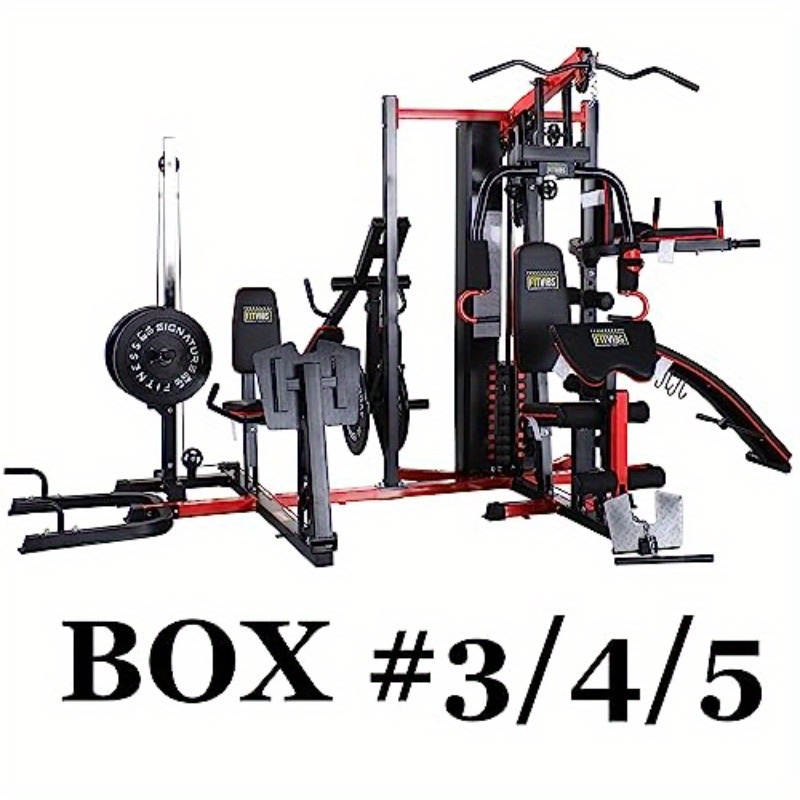 Multifunctional Home Gym System Workout Station with Leg Extension and Preacher Curl 122.5LB Weight Stack Multiple Options Multiple Packages, Without Battery