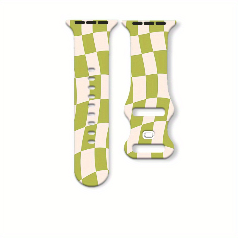 TEMU 2026 | Green Checkerboard Watch Band For Watch | Strap Replacement For Iwatch Series 11/10/ultra/9/8/7/6/se/5/4/3/2/1 And Sizes
