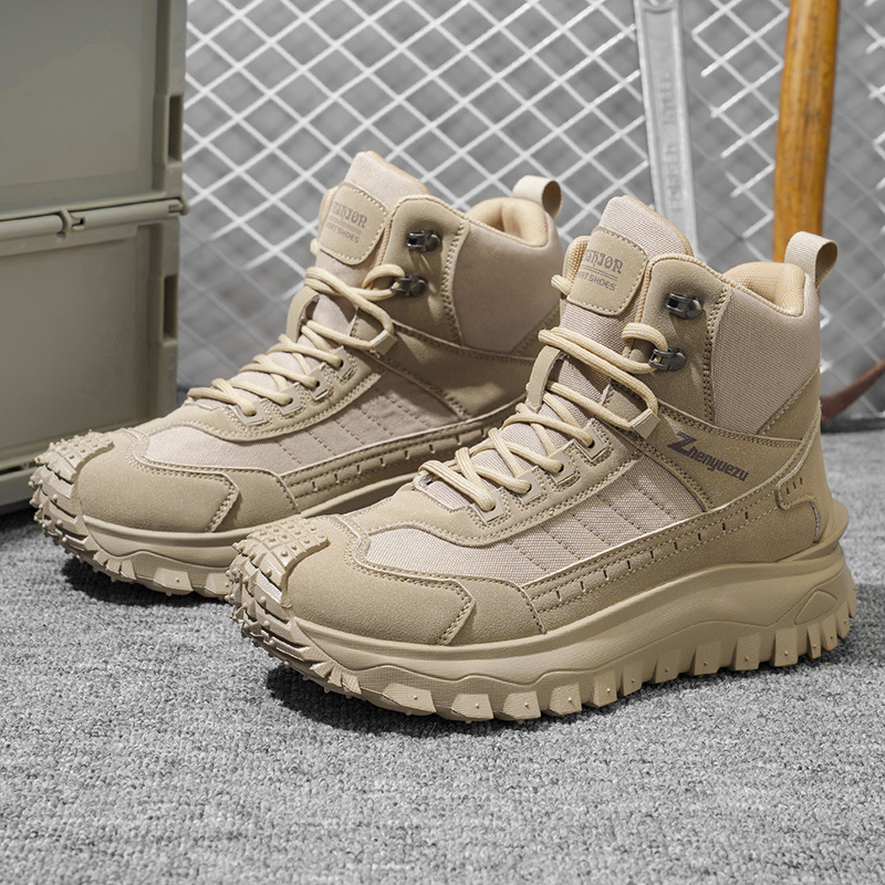 Autumn New High-Top Large-Size Hiking Boots, Comfortable Thick-Soled Lightweight Casual Walking Shoes, Suitable for All-Season Daily Outdoor Sports, Walking, Travel, Hiking, and Camping Gear