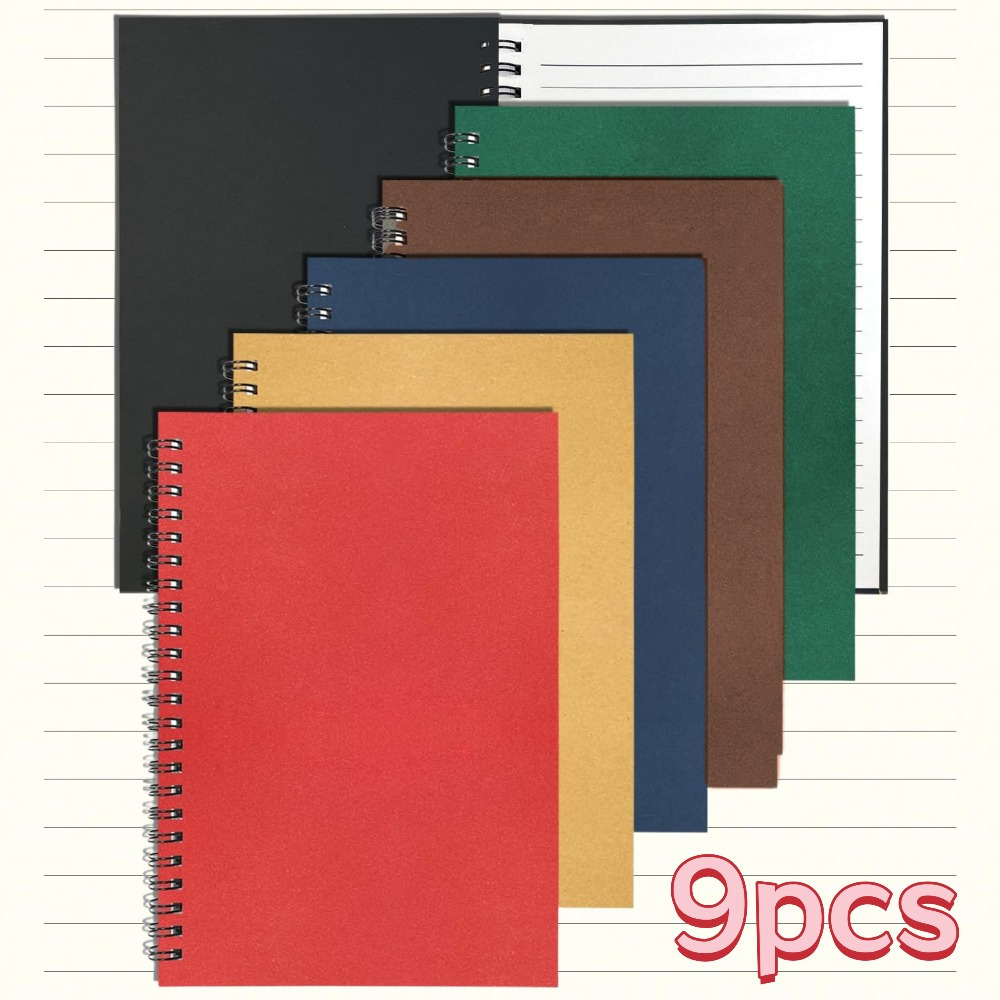Spiral notebook, 9pcs A5   thick-walled coil notebooks with 32K spiral pages for note-taking, study, work, travel and journaling (A5, Random 6 colors), Notebook For School, Study Notebook,  , Compact Notebook, Thickwalled Notebook, Durable Cover,   Pages, Coilbound Notebook, Notetaking Pad, Travelers, Journal Keepers