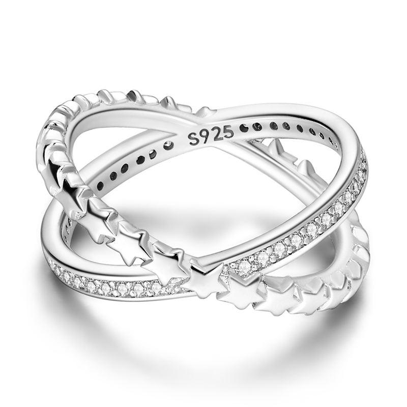 Exquisite 925 Silver Sparkling Starry Orbit Ring, Gift for Her