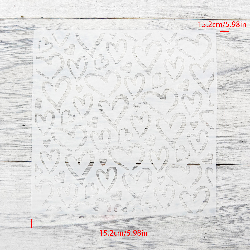 1pc Artistic Romantic Patterns By Hearts Stencils For Handmade Diy Gifts, Birthday Wishes Thank You Cards, Diary Manuals, Magazines Greeting Card Decoration Painting Stencils