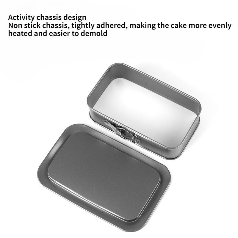 Image of 1pc (removable) Large Bottom Rectangular Adjustable Bottom Lock Qi Cake Mold, Detachable Bottom Baking Tray, Oven Additions, Baking Tools, Kitchen Small Tools, Household Kitchen Supplies
