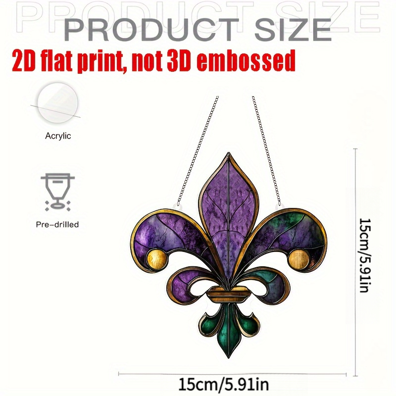 TEMU 2d Flat - 1pc, 2d Flat Acrylic, Carnival, Garden, Window Hanging, For Living Room, Porch, Office, Terrace, Kitchen, New Orleans Themed Decor,