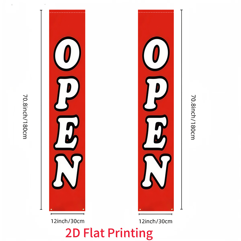 TEMU 2d Flat, 2d Flat 2pcs, Opening Porch Banner Sign, Used For Store And Restaurant Decoration Hanging Banner Flags, Farmhouse Decoration Indoor And