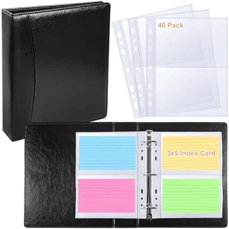 3x5 index card sleeves 3 ring binder holder sold on Temu United States Oxford Poly Index Card D-Ring
