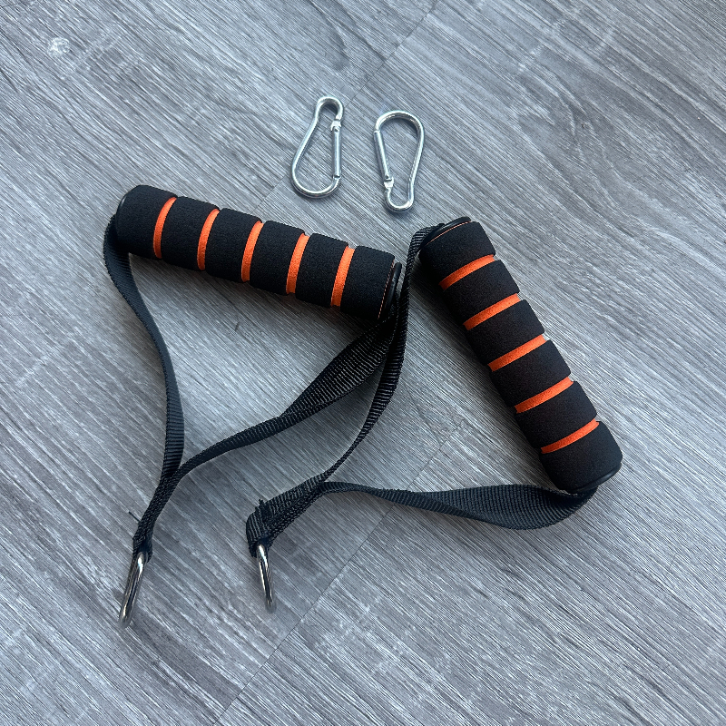 TEMU 2-pack Heavy Duty D-ring Fitness Handles | Rubber Workout Handles For Home Gym, Mixed Color