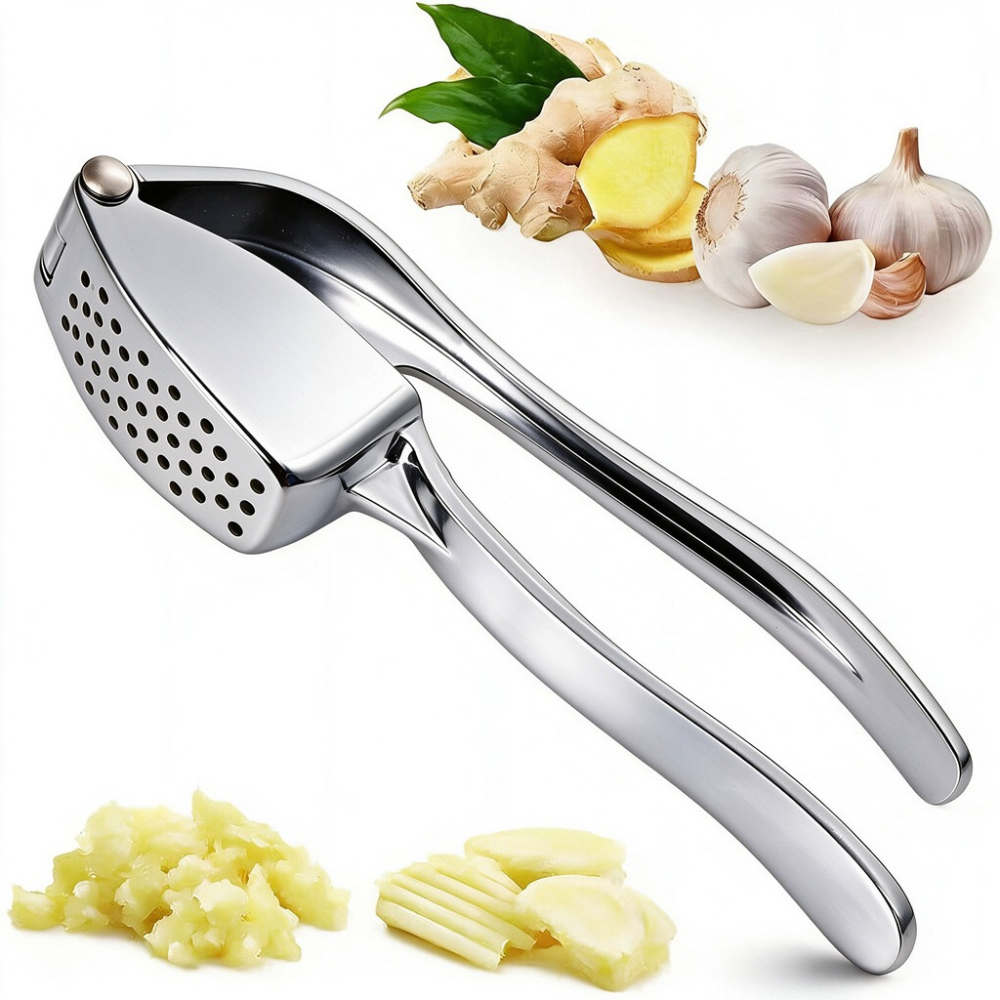 TEMU Presse-ail de qualité supérieure en d'aluminium avec grande chambre, hachoir à ail et broyeur à facile à nettoyer, gadget de cuisine manuel pour