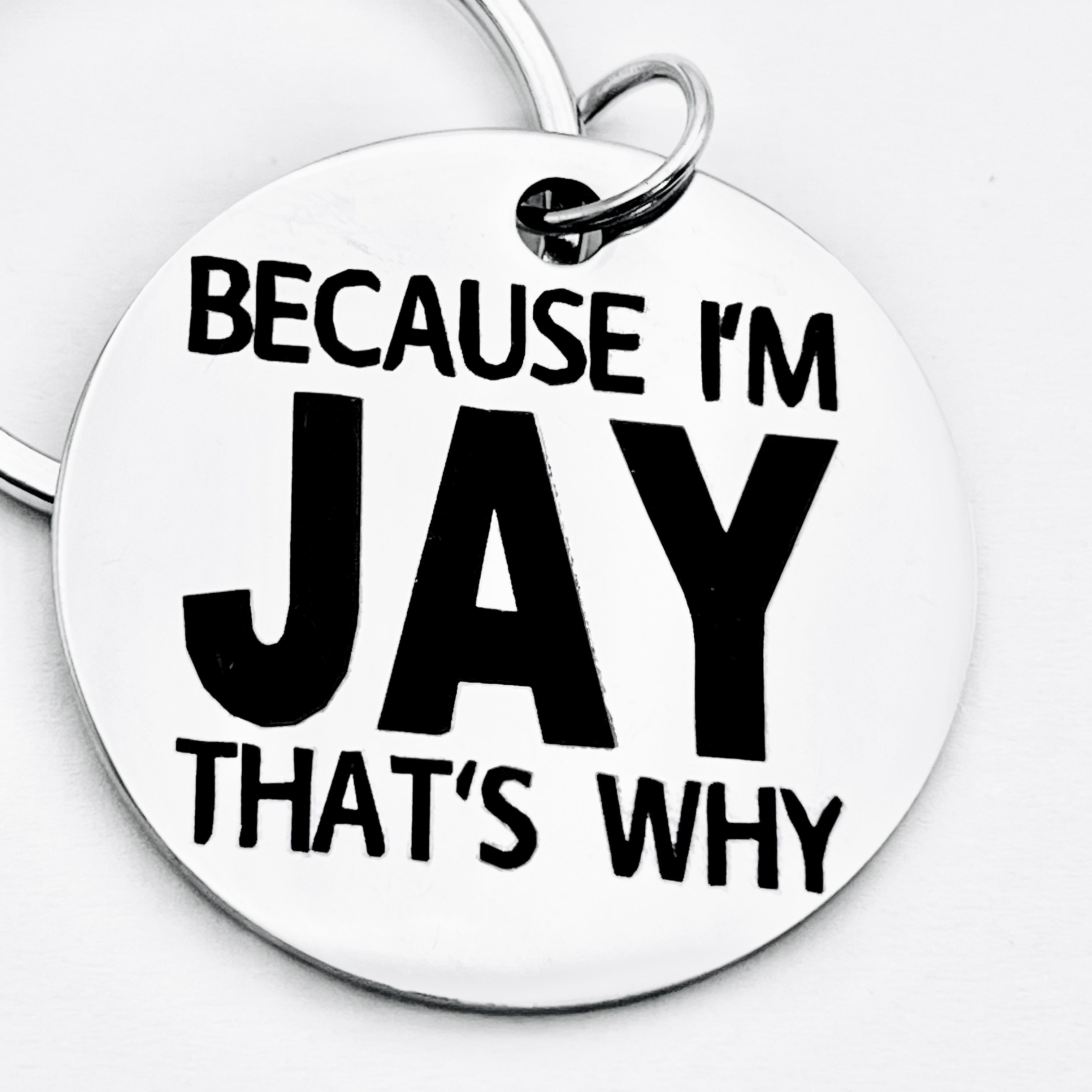 

Unique Stainless Steel Keychain By Jay, A Personalized Unique Accessory, Perfect Gift For Brothers, Boyfriends