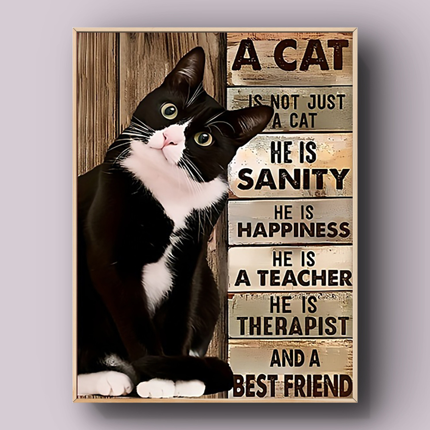 

Room Decor Black Cat Art Poster, 12 Inches By 16 Inches, .