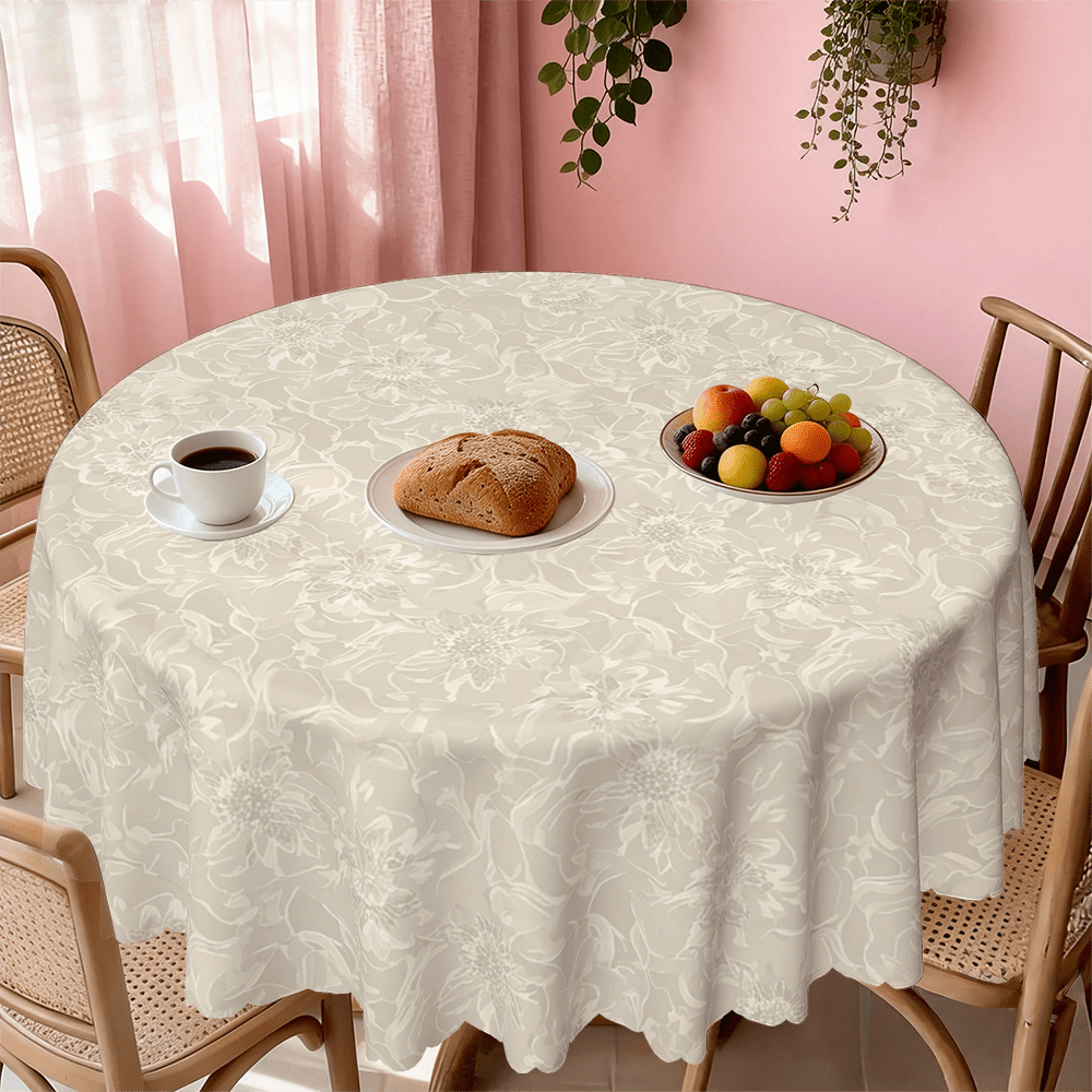 TEMU 1pc, Vintage Lace Floral Pattern Tablecloth, Elegant Pastoral Home Decor, Suitable For Dining Tables, Wedding Banquets, Picnics, Parties, Coffee