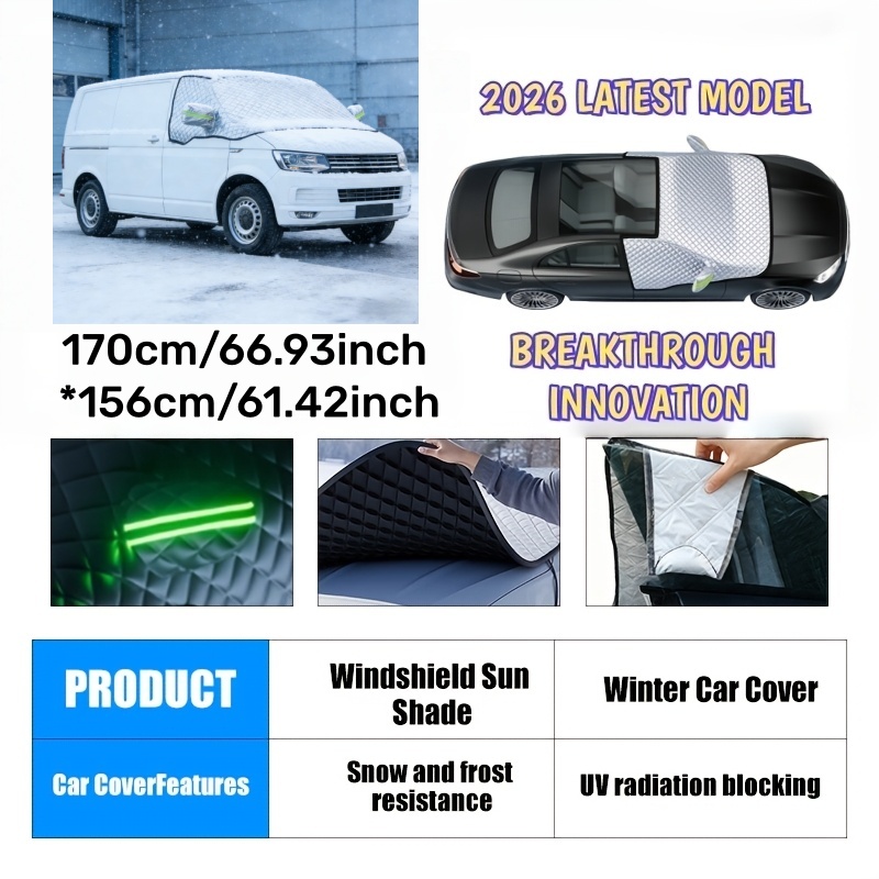 E-shop Passend für Volkswagen Transporter-Modelle, diese dreifach integrierte Frontscheiben-Sonnenschutzblende bietet leistungsstarken ganzjährigen