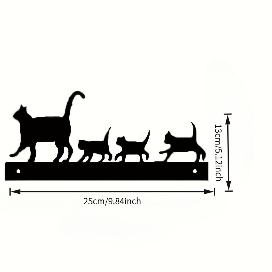 E-shop [2D Flat] Acryl Katzenfamilie Hängeornament - Elegante laufende Mutterkatze und Kätzchen, Gartenzaun, Balkon Deko - Kein erforderlich, einfache