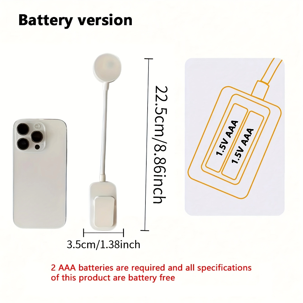 Battery Powered Clip-On Reading Light, IP55 Rated Compact LED Book Lamp