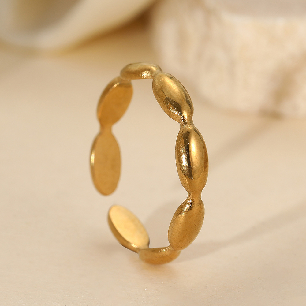 TEMU Anillo de acero inoxidable de forma con abierto y ajustable, regalo accesorio para de mujer para a día, trayectos, citas y salidas nocturnas