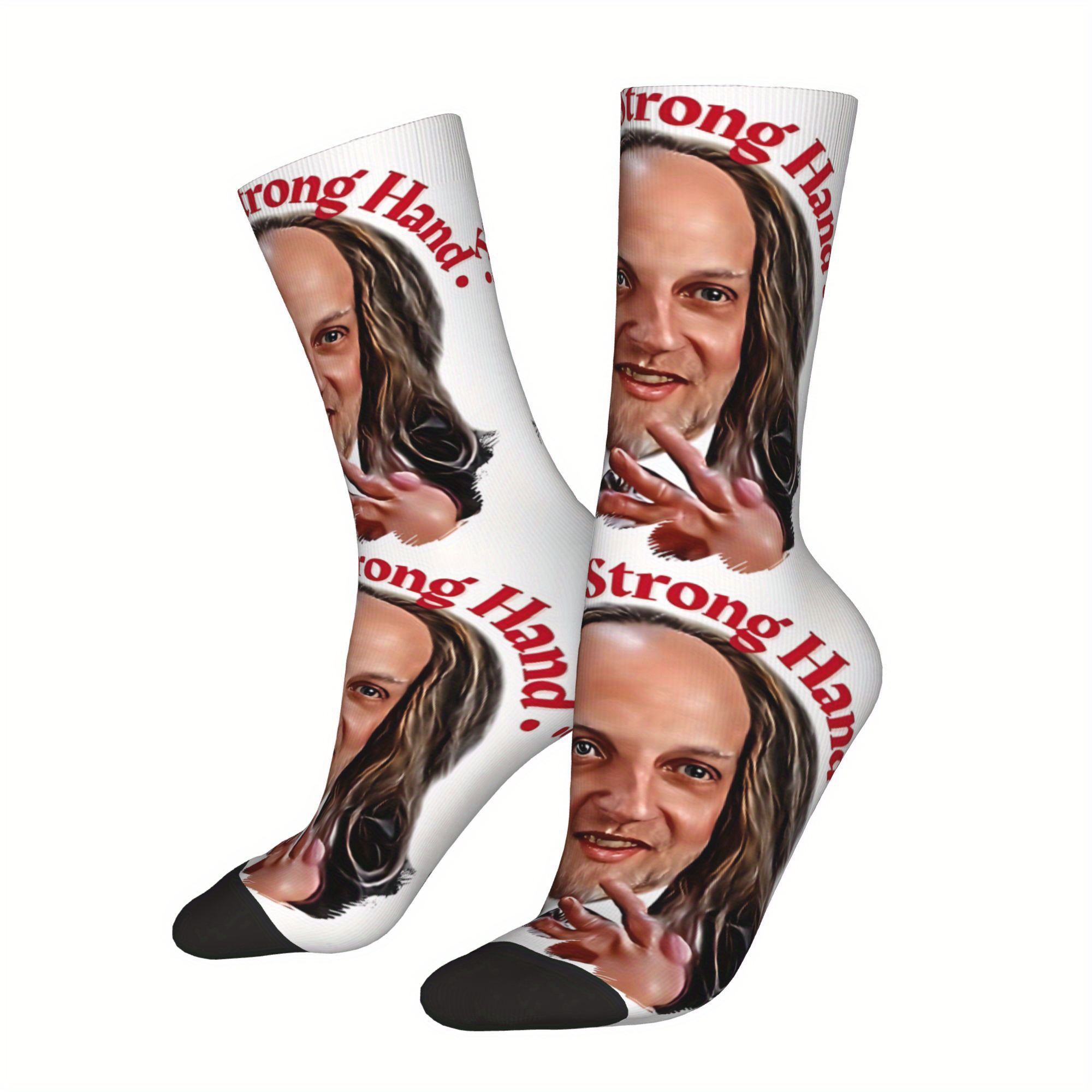 TEMU 2d Print Designtake My Strong Hand Take My Strong Hand Pattern Socks Casual Socks Seamless 3d Digital Printing Crazy Spring Summer Autumn Winter