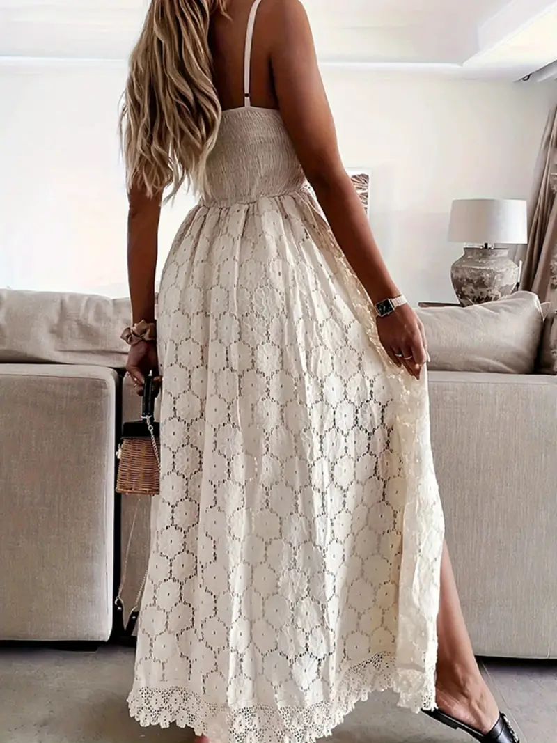 women lace crochet maxi dress spaghetti strap sheer see - Temu women lace crochet maxi dress spaghetti strap sheer see - Temu
