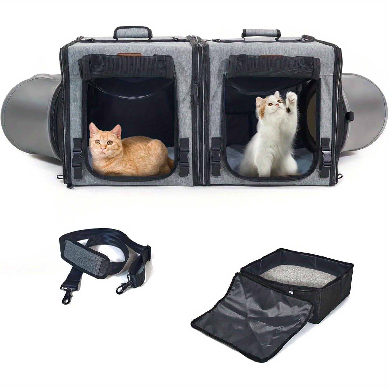 Lekebobor Double Cat Backpack For Cats, Double Compartments, Pet