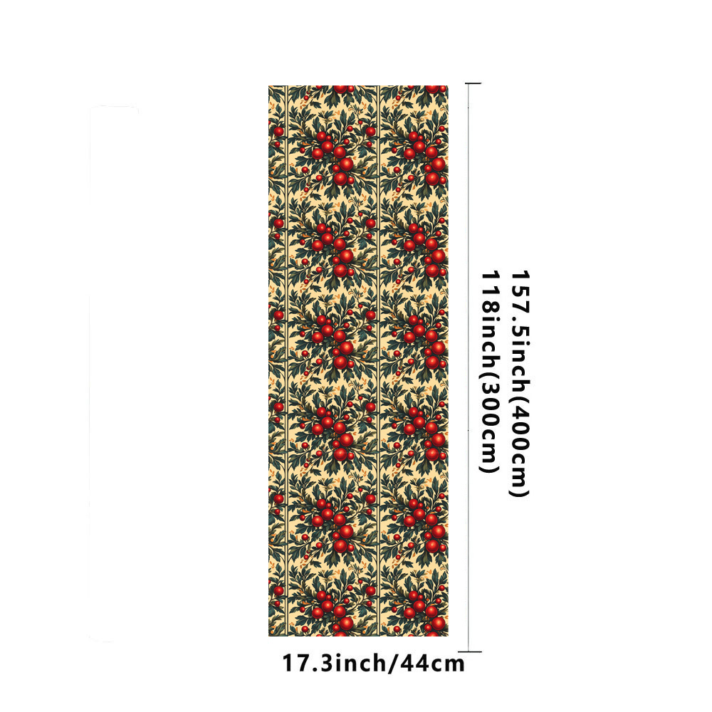 TEMU 1 Rollo de Papel de Regalo Vintage, Papel de Regalo con y Hojas Verdes, Papel de Regalo para Fiestas, Rollo para Envolver Regalos, Decoraciones