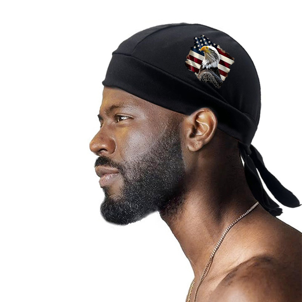 TEMU 1pc Patriotic Eagle And Flag Pattern Vintage Men's Pirate Bandana Head Scarf For Cosplay Costume