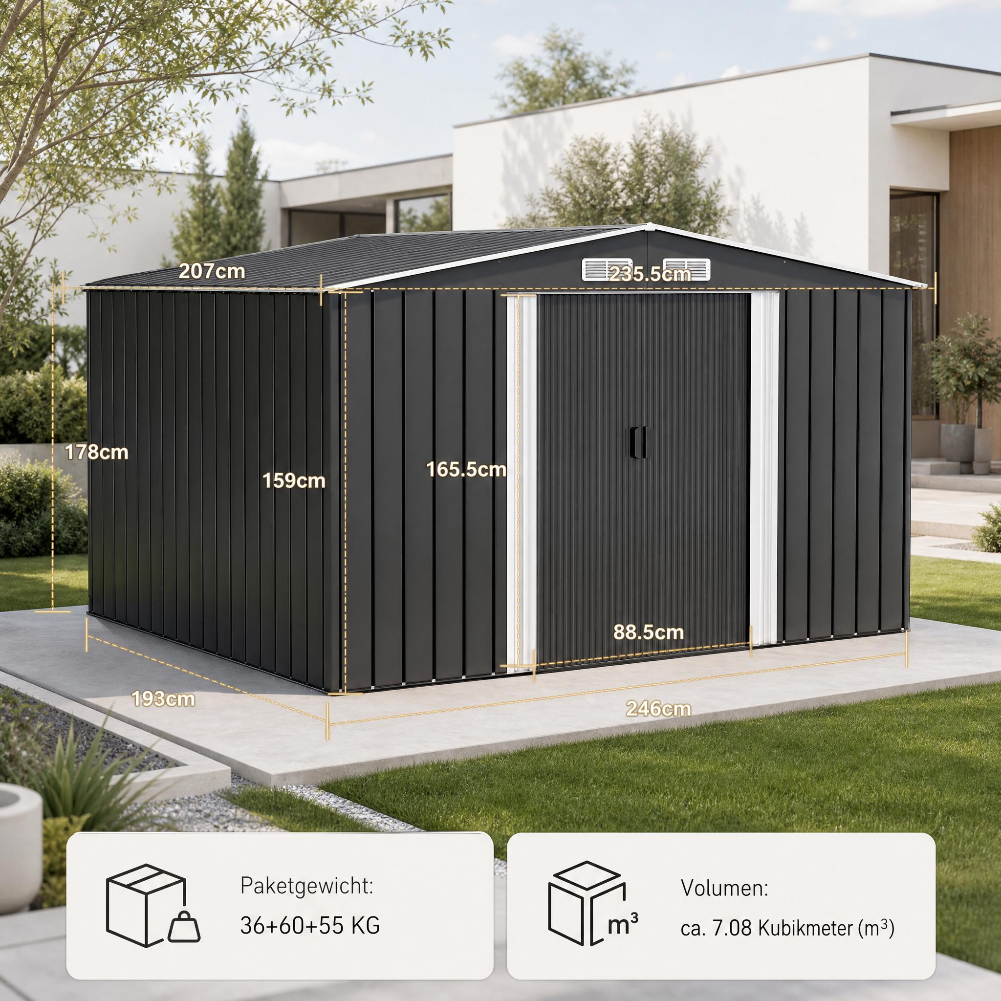 Image of Contemporary& Removable Outdoor Storage House With Sliding Door Spacious Storage Area And Practical Multiple Sizes