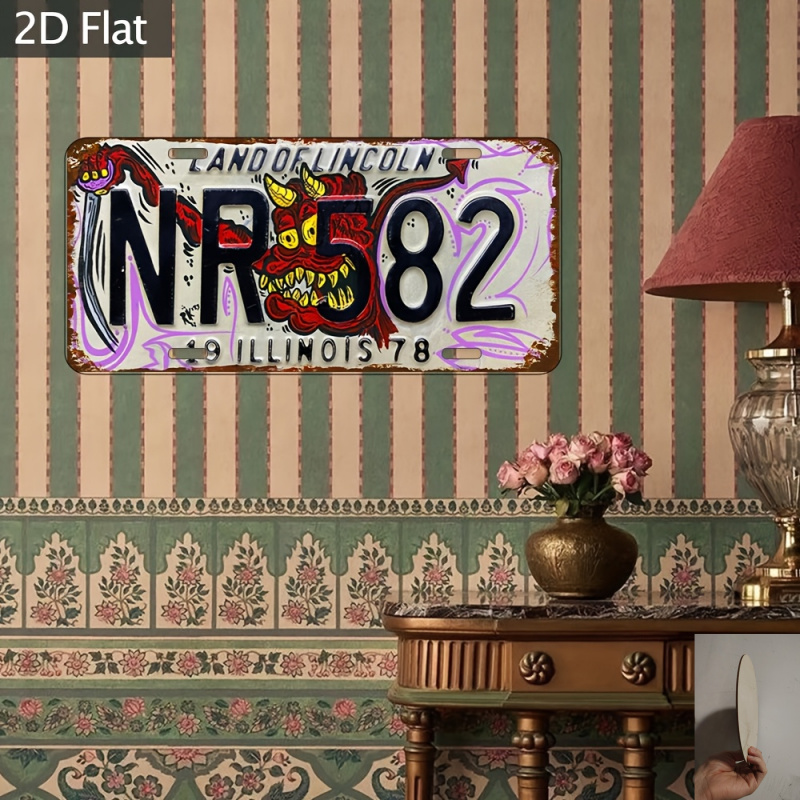 TEMU 2d Flat 2d Plane, 1pc Wooden Decorative With Retro Decorative Painting. Suitable For Various Occasions, Such As Ktv, Shops, Home, And Bar Wall