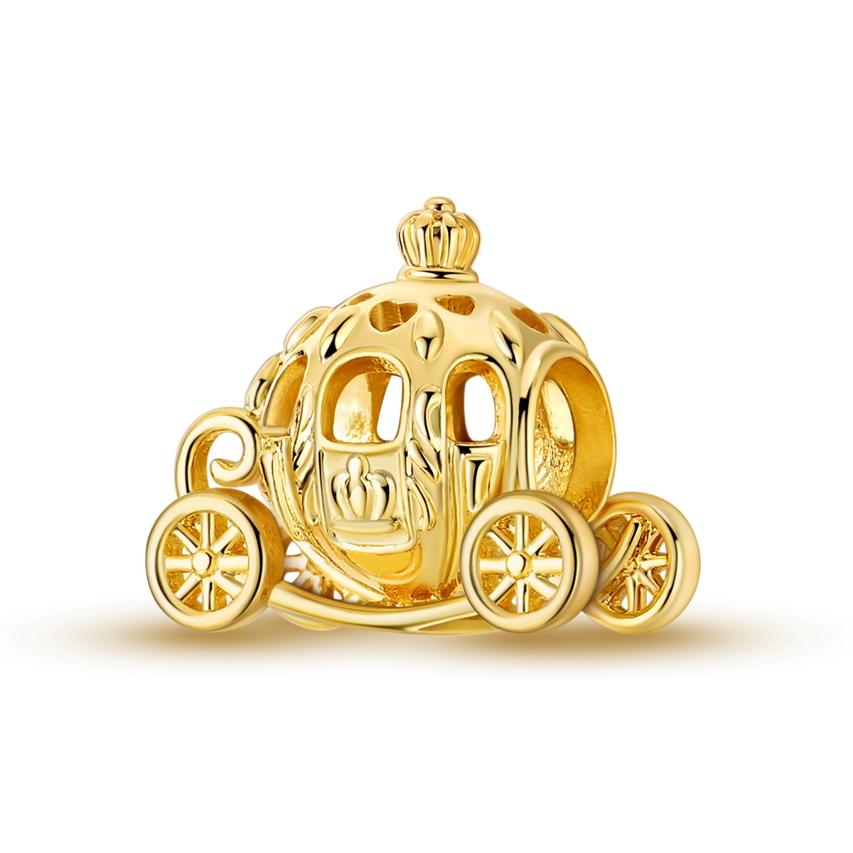 Image of 1pc 18k Gold Plated Creative Vintage Fairy Tale Design Charm Fit Original Bracelet Necklace Beads For Jewelry Making, For Women' Jewelry Additions-birthday Jewelry Gift