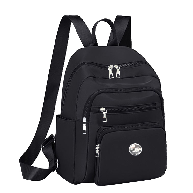 TEMU Casual Backpack - Solid Color Versatile Shoulder Bag With Multiple Zippers, Compartments, And Pockets, Suitable For Holidays [random Zipper ]