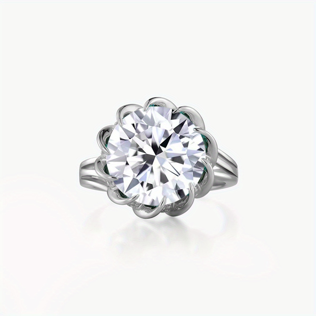 Moissanite S925 Silver Lotus Wedding Ring