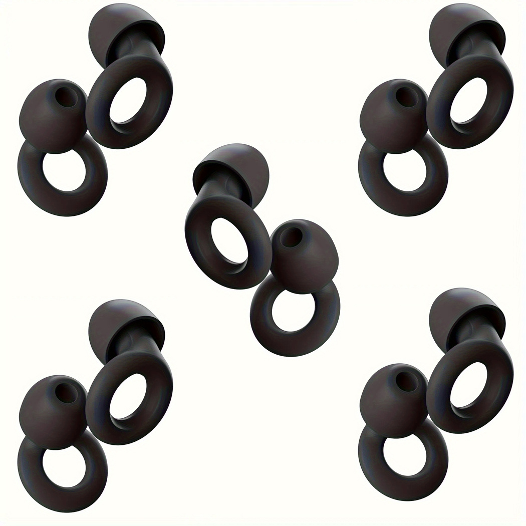 TEMU 10/5 pièces par paquet (5 paires ou 10 pièces) Bouchons d'oreille réutilisables en souple adaptés à la natation, aux voyages et à - Embouts